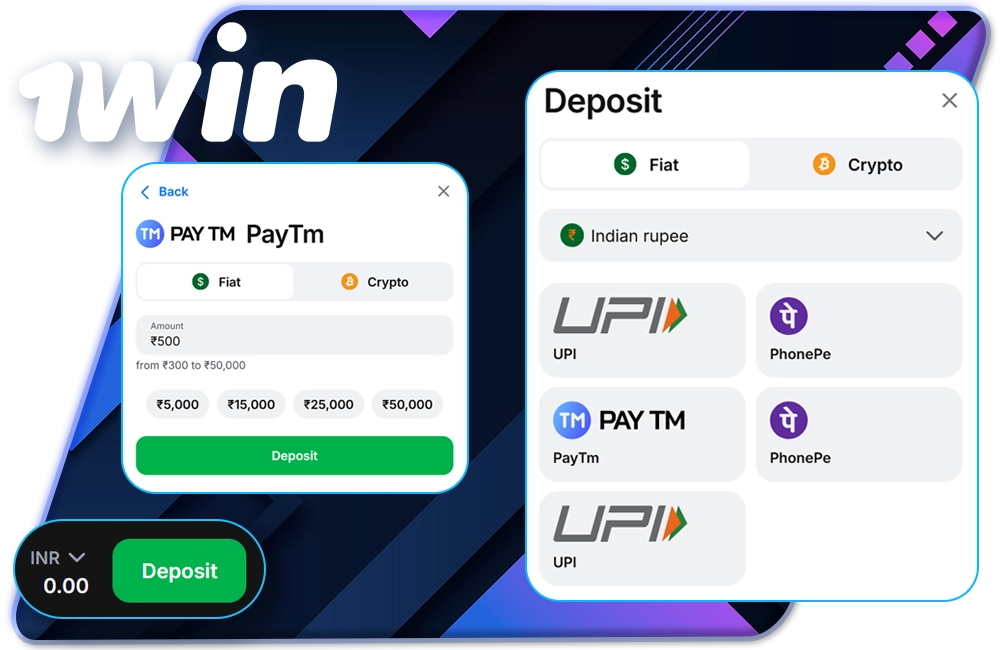 1win Deposit and Withdrawal Methods in India